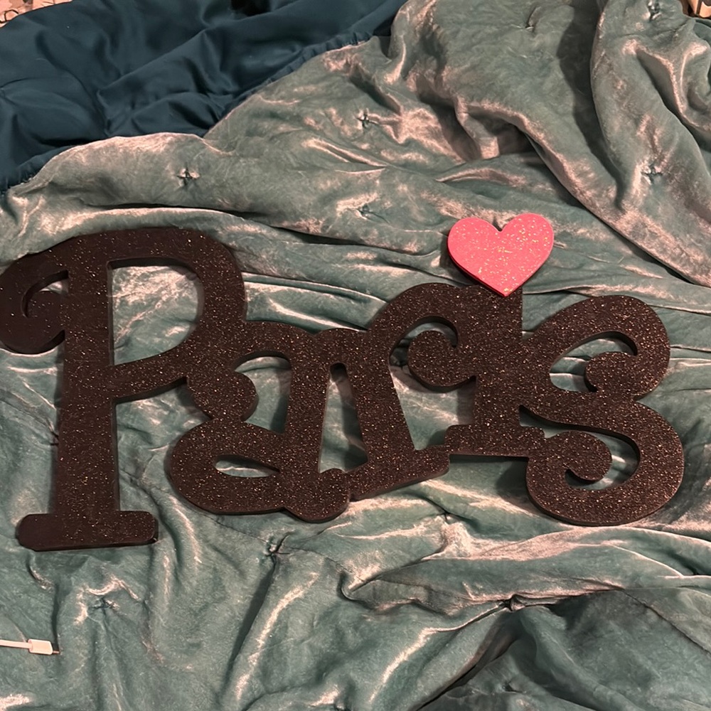 Paris Glitter Wall Decor with Heart